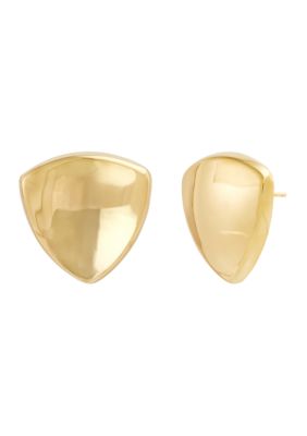 Belk & Co Sterling Silver/10K Yellow Gold Bonded Triangle Stud Earrings, Silver