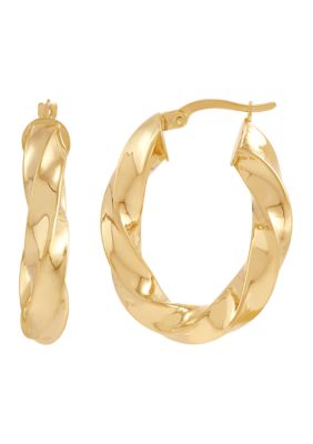 Belk & Co Twisted Hoop in 10K Yellow Gold over Sterling Silver