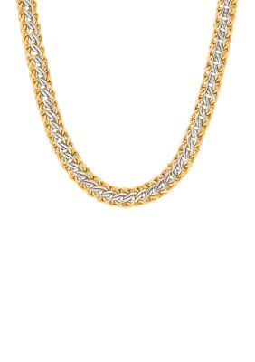 Belk & Co Sterling Silver/10K Yellow Gold Bonded Hollow Necklace, Silver, 18 in