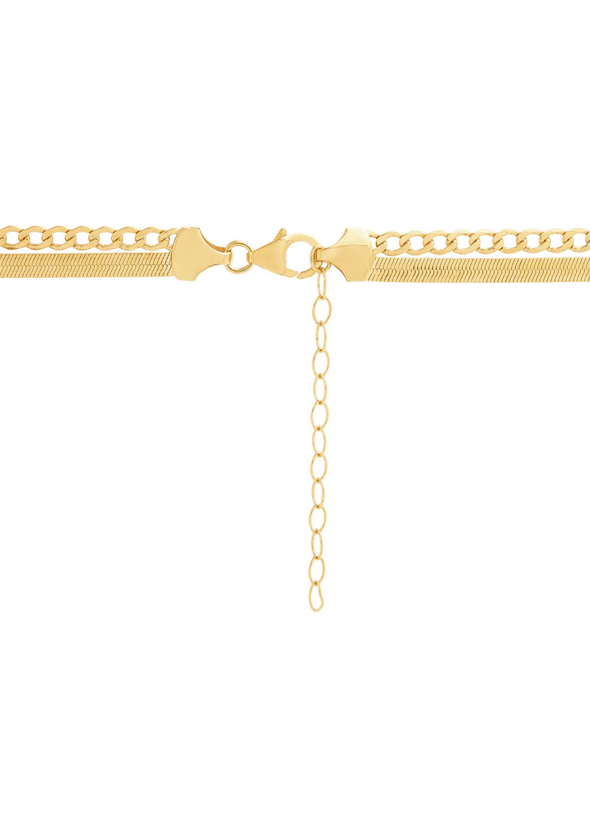 Double Layers Necklace in Gold Over Silver