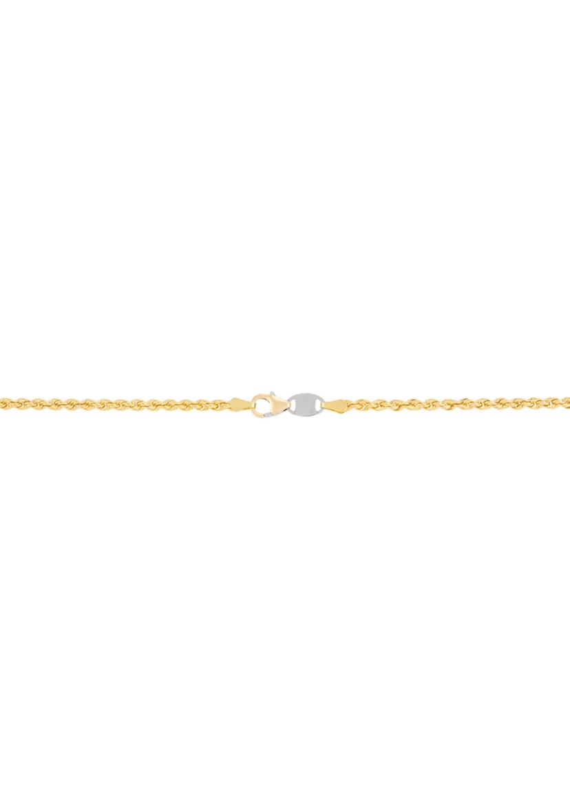 Cross Pendant with 20" Rope Chain in Gold Over Silver