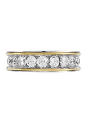 Belk & Co Men's 1.5 ct. t.w. Lab Grown Diamond Gents Band Ring in 10K White and Yellow Gold