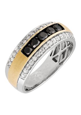 Belk & Co Men's 1.0 ct. t.w. Black Diamond Gents Ring in 10K Yellow and White Gold
