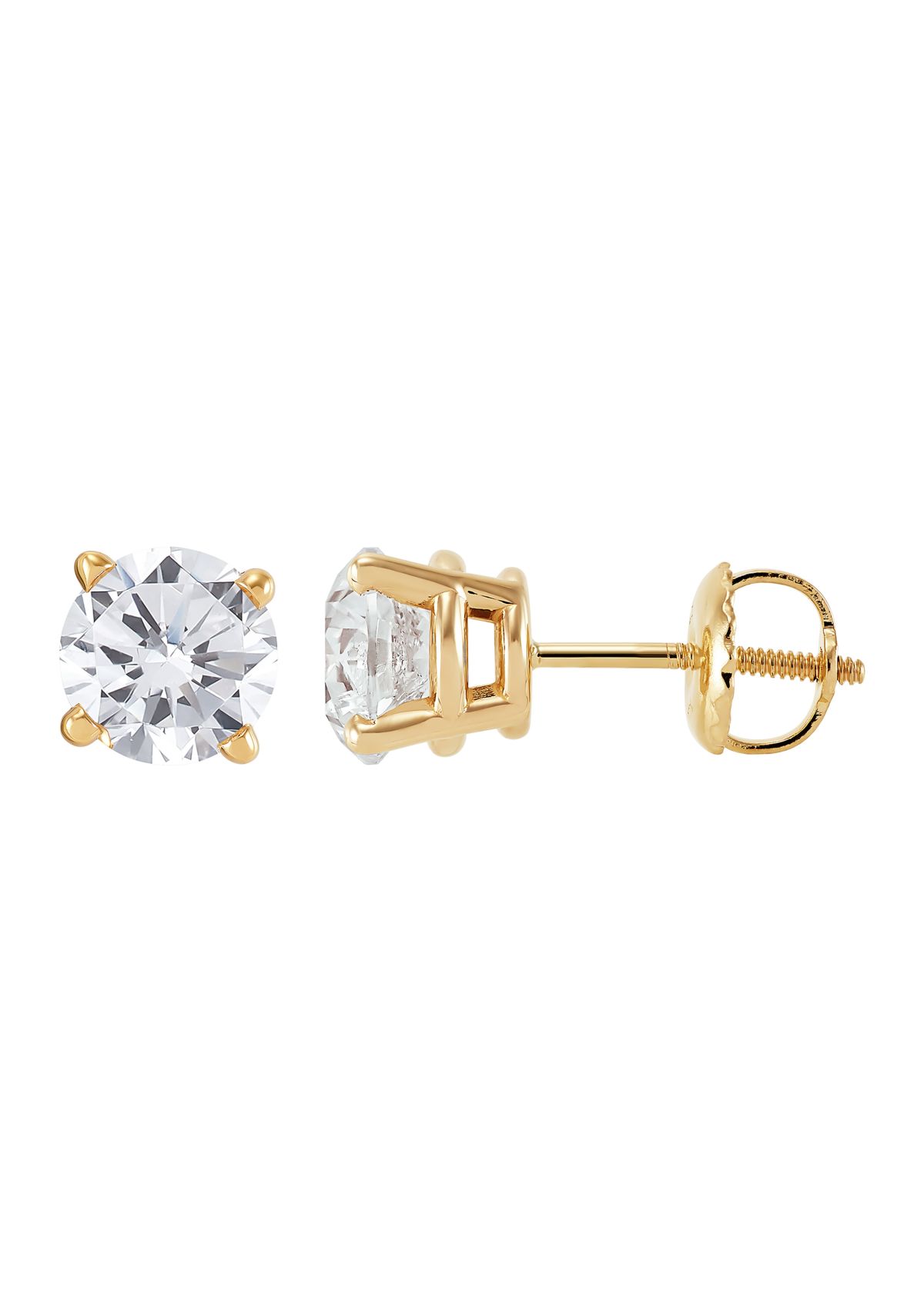 2 ct. t.w. Solitaire Diamond Stud Earrings in 14K Yellow Gold
