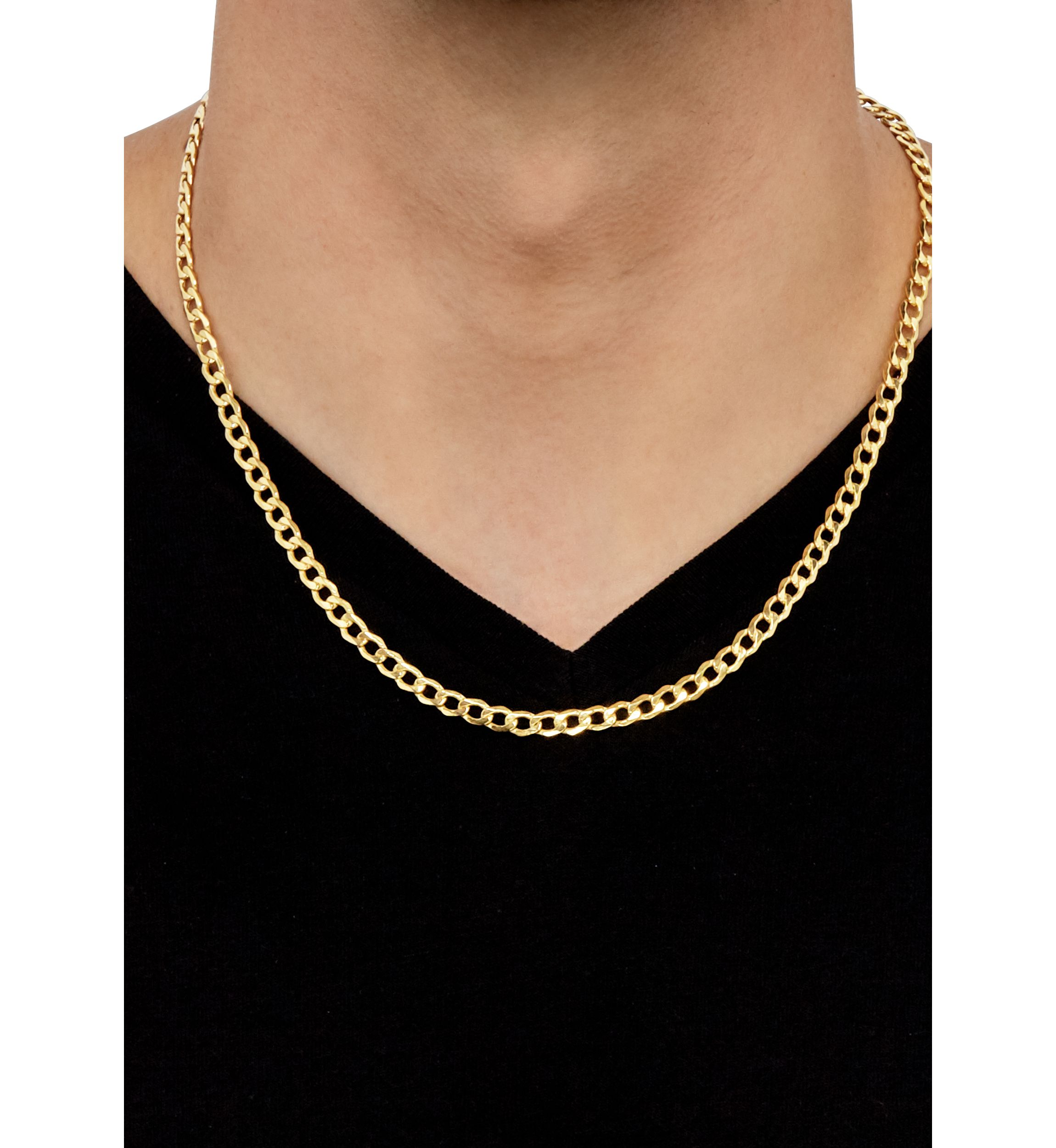 Mens Curb Chain in 10k Yellow Gold