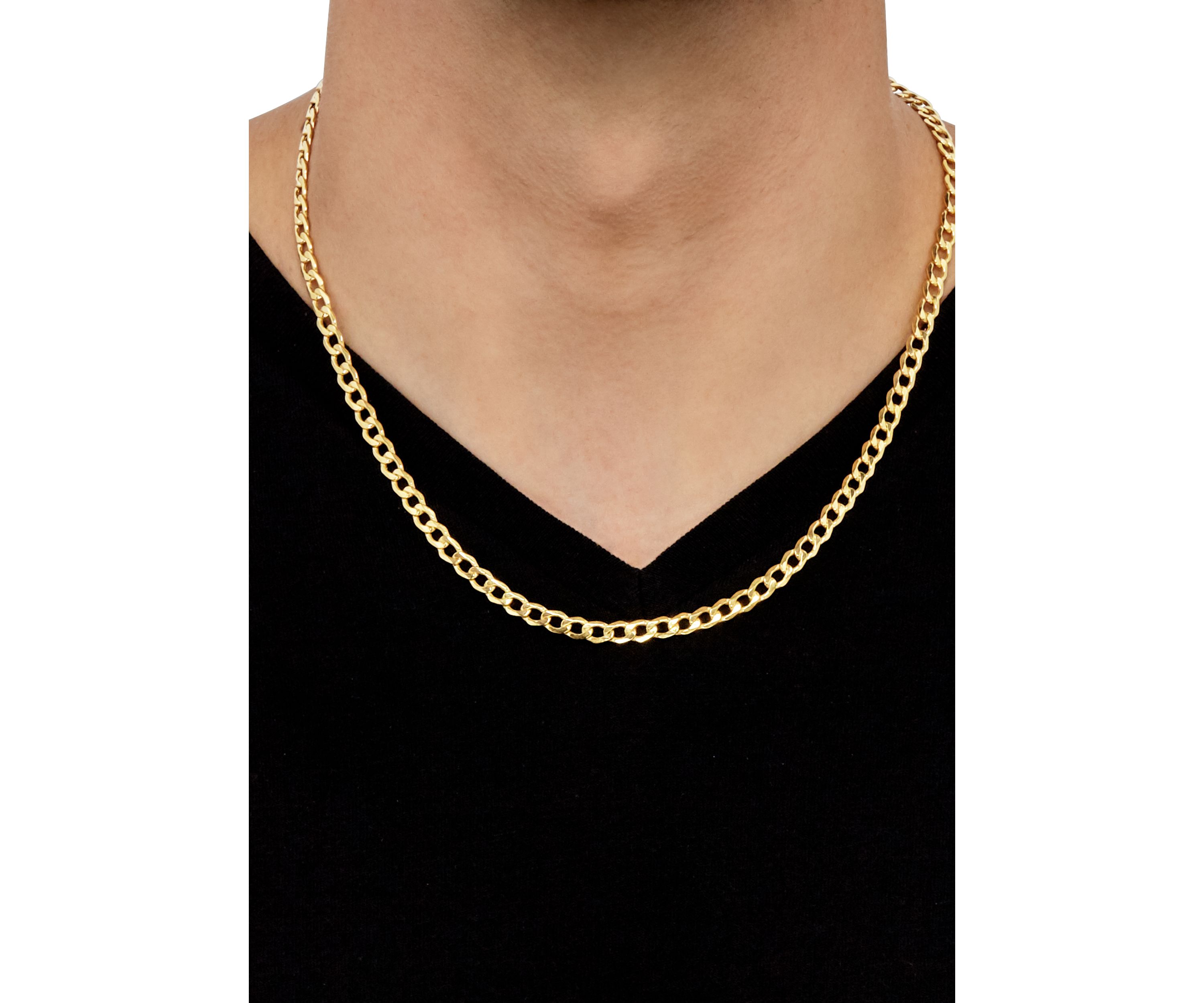 Mens Curb Chain in 10k Yellow Gold