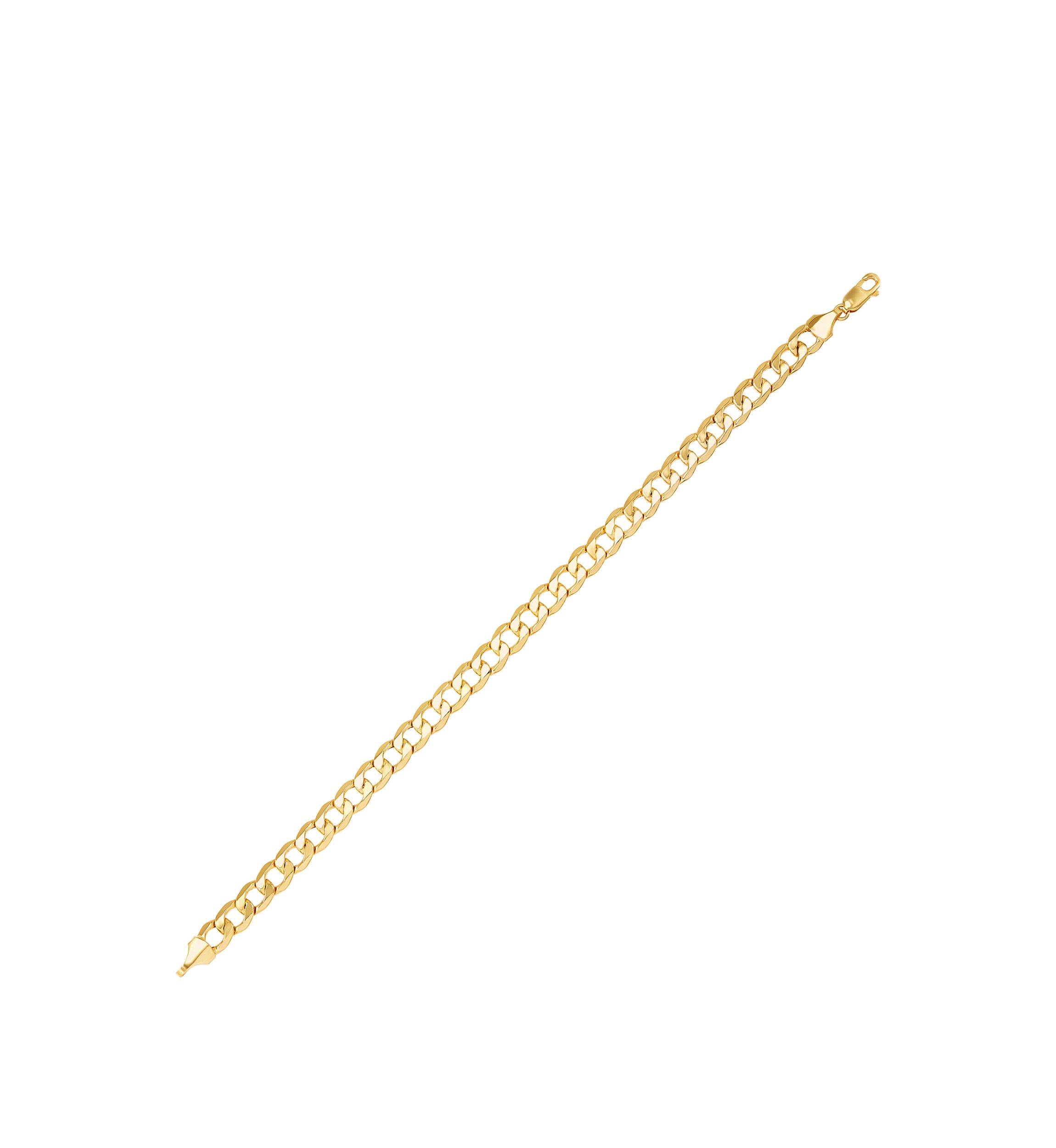 Mens Curb Bracelet in 10k Yellow Gold
