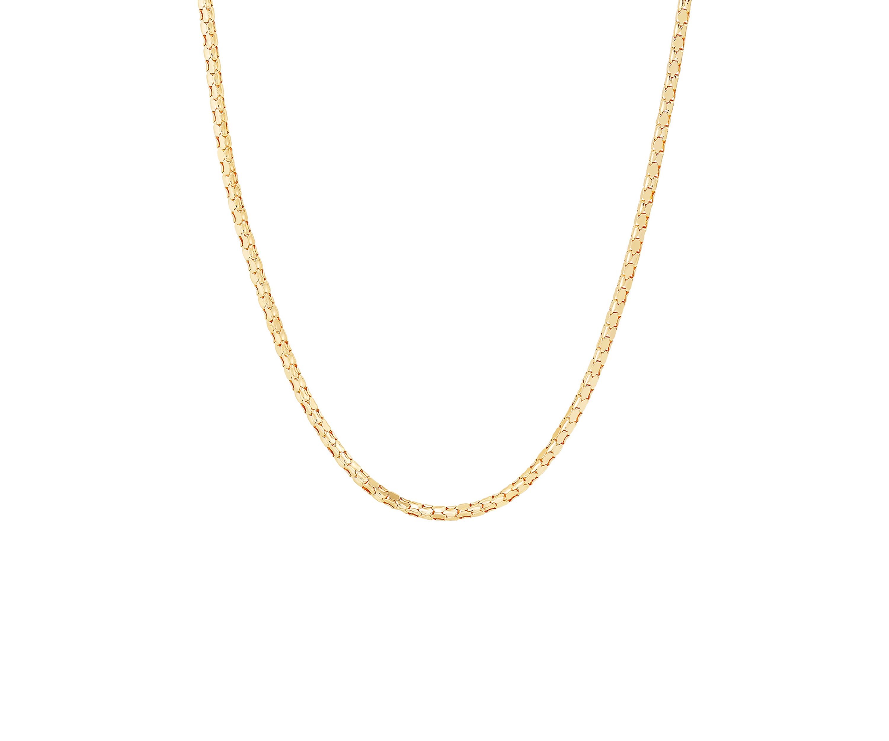 Popcorn Chain Necklace in 10K Yellow Gold