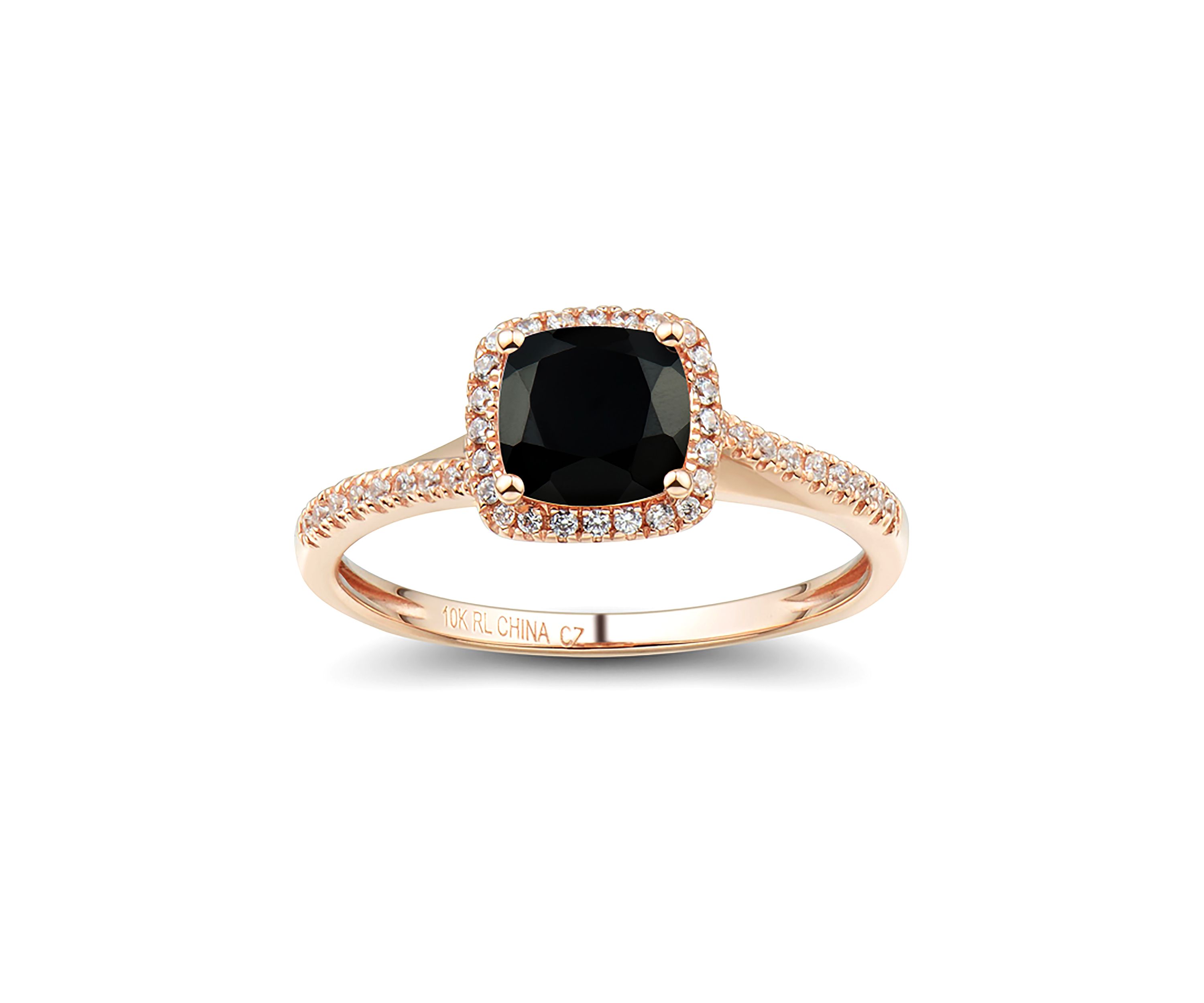 Diamond and Onyx Ring in 10K Yellow Gold