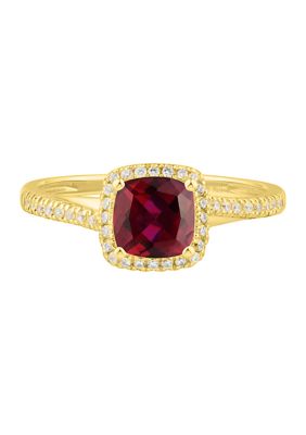 Belk & Co 1.15 Ct. T.w. Lab Created Ruby And Lab Created White Sapphire Ring In 10K Yellow Gold, 7 -  0096303390719