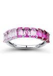 Lab Created Ruby and Lab Created Pink Sapphire Ring in Sterling Silver