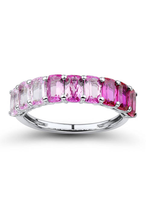 Lab Created Ruby and Lab Created Pink Sapphire Ring in Sterling Silver