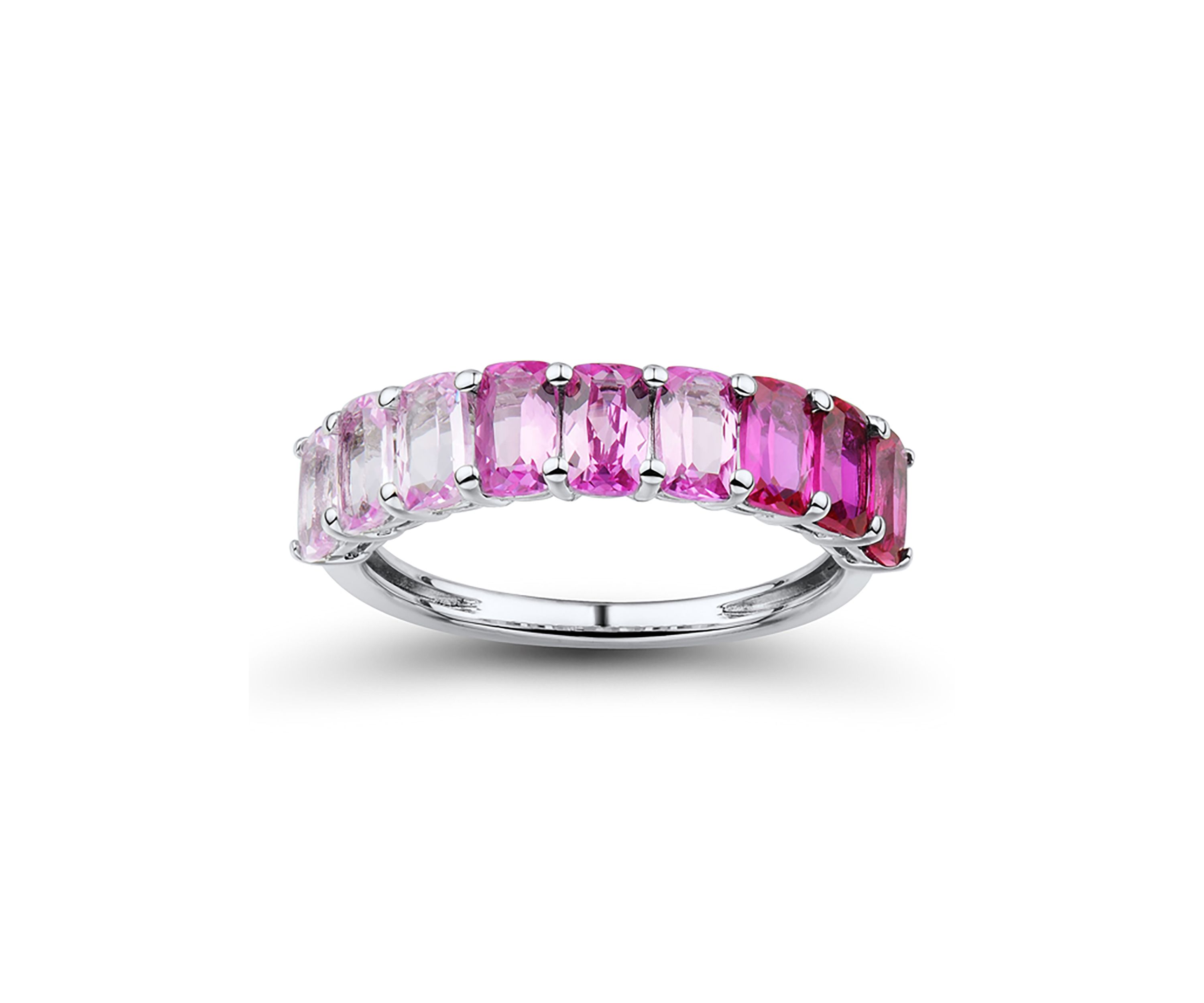 Lab Created Ruby and Lab Created Pink Sapphire Ring in Sterling Silver