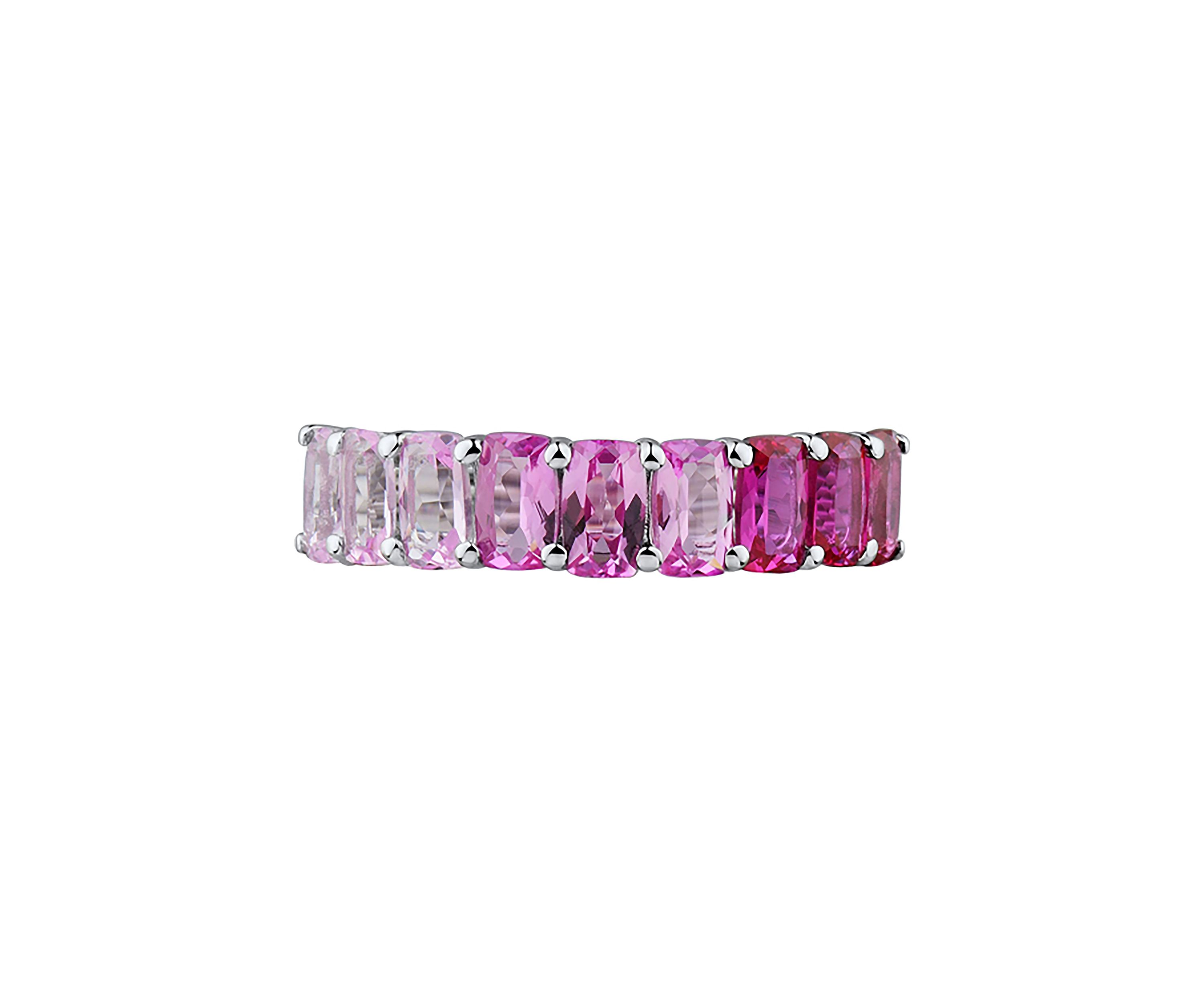 Lab Created Ruby and Lab Created Pink Sapphire Ring in Sterling Silver