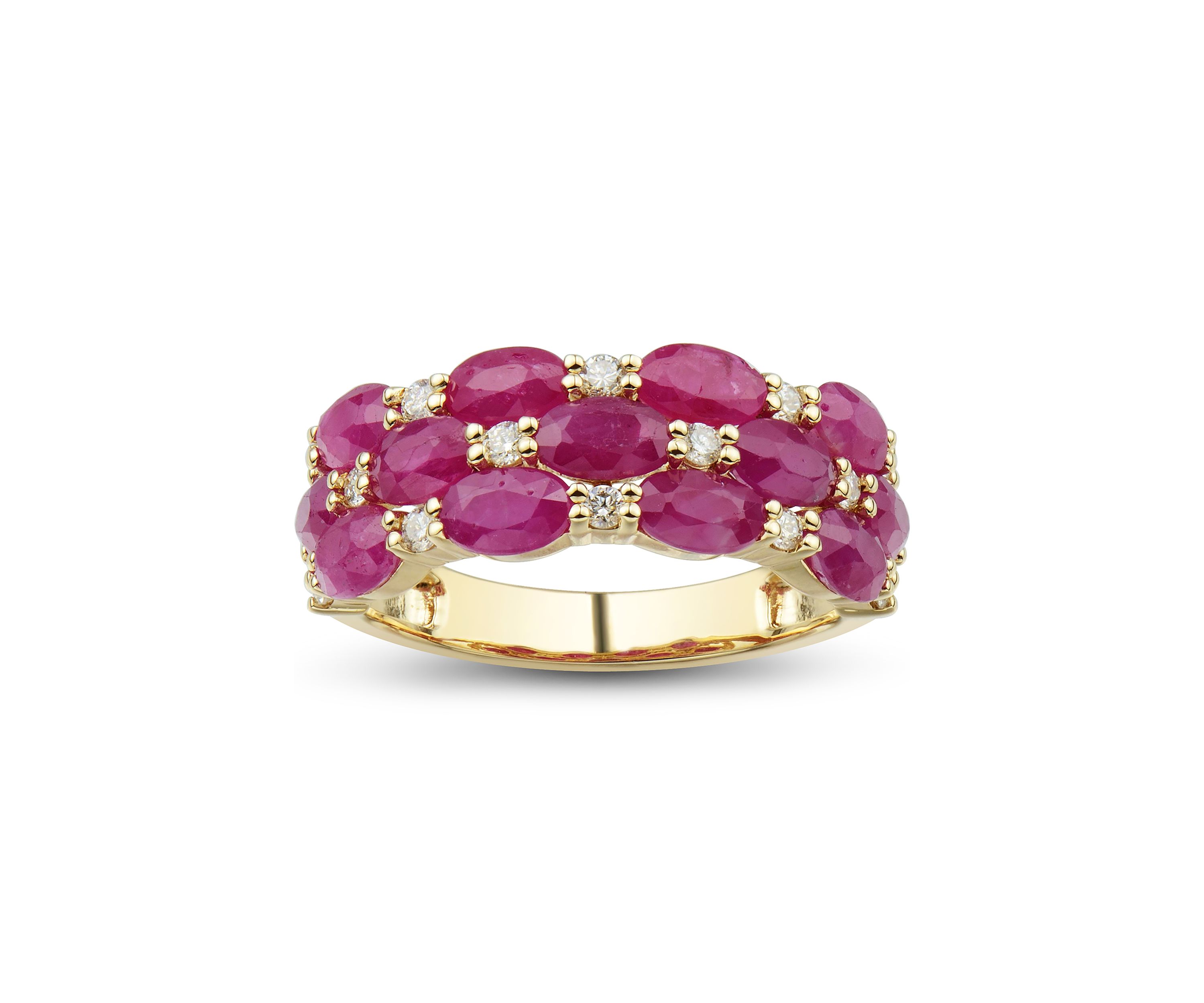   1/4 ct. t.w. Diamond and Ruby Ring in 10K Yellow Gold