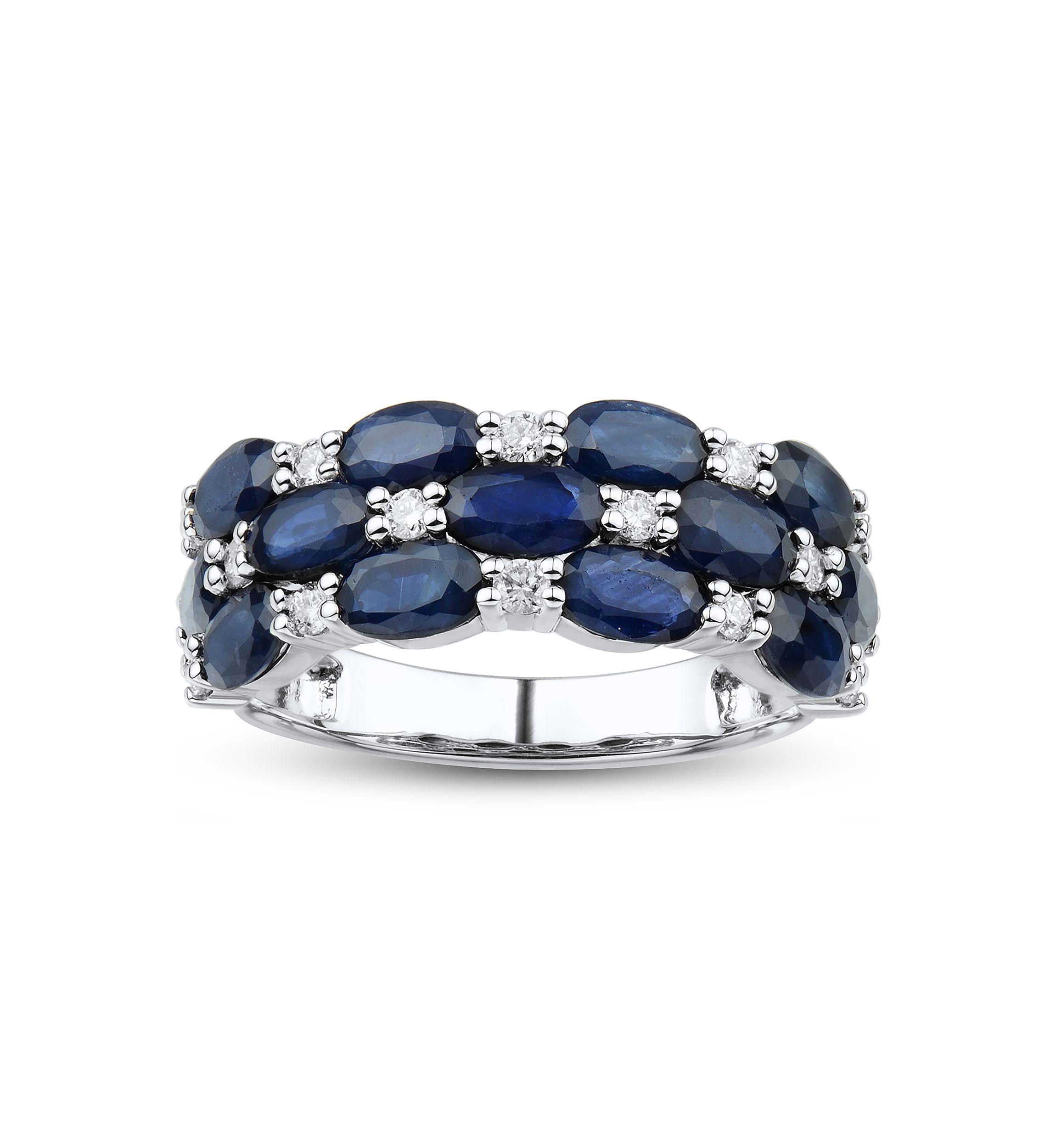  1/4 ct. t.w. Diamond and Sapphire Ring in 10K White Gold