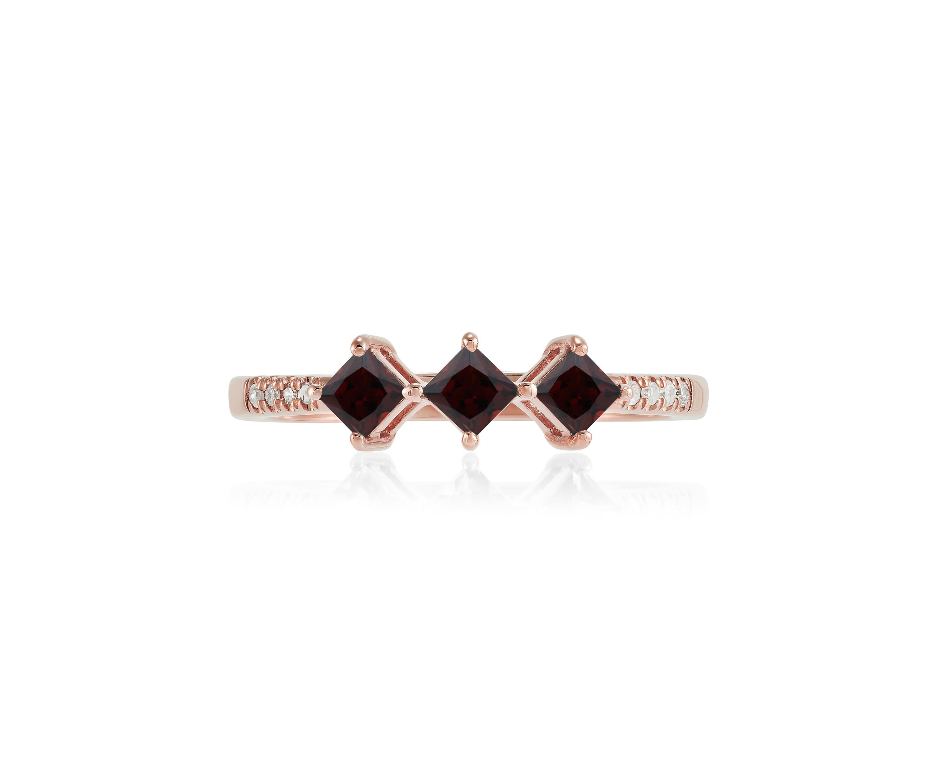 Rhodolite Garnet and Diamond Accent Ring in 14K Yellow Gold