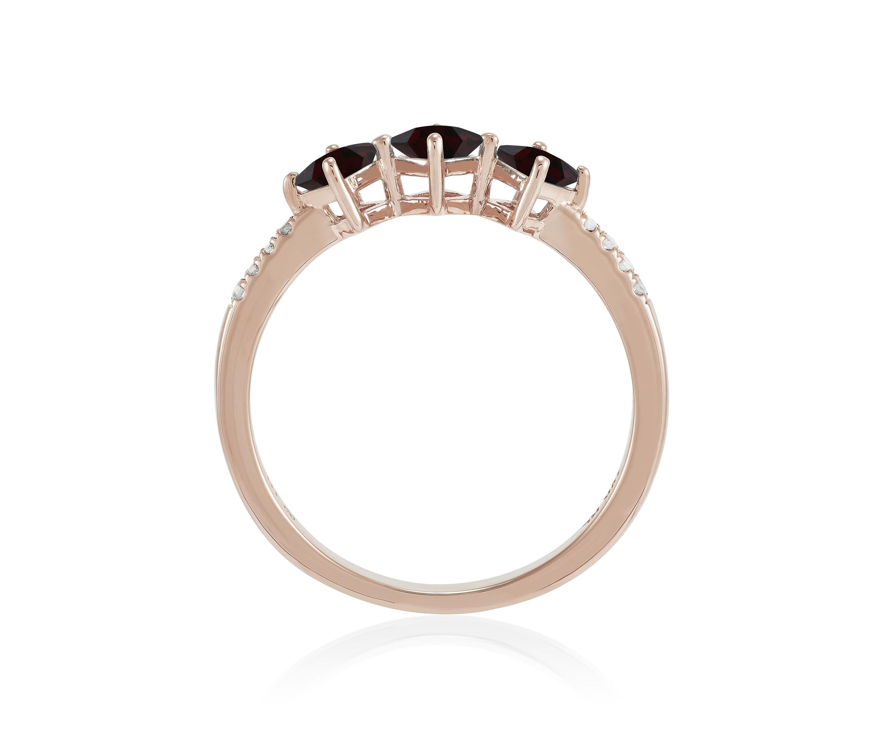 Rhodolite Garnet and Diamond Accent Ring in 14K Yellow Gold