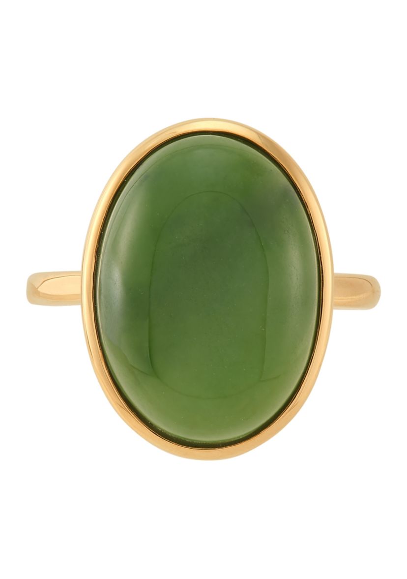 Jade Ring in 10K Yellow Gold
