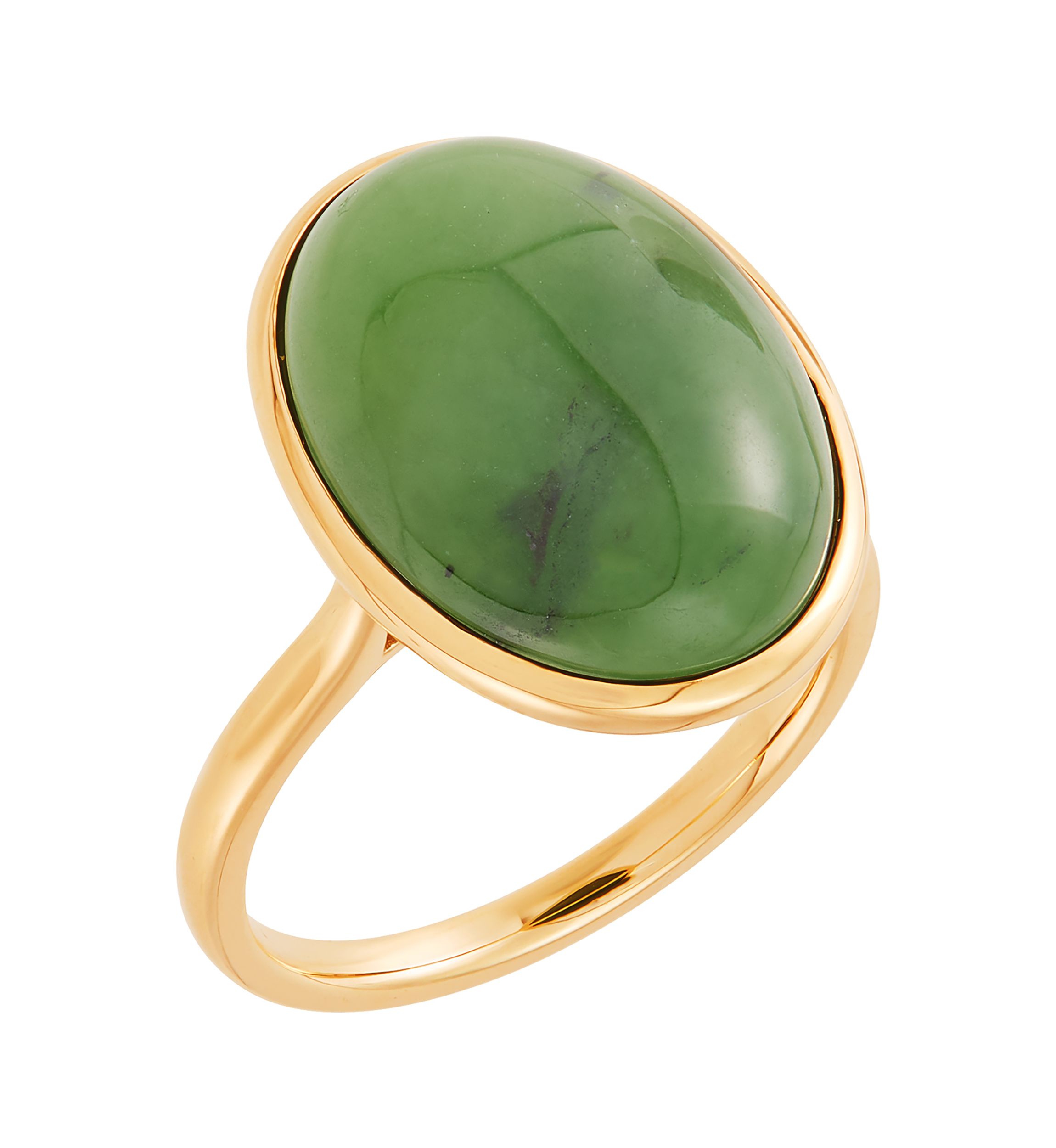 Jade Ring in 10K Yellow Gold