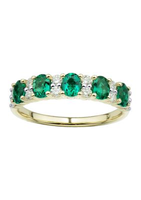 Belk & Co 1/3 ct. t.w. Lab Created Emerald and Lab Created Diamond Ring in 10K Yellow Gold