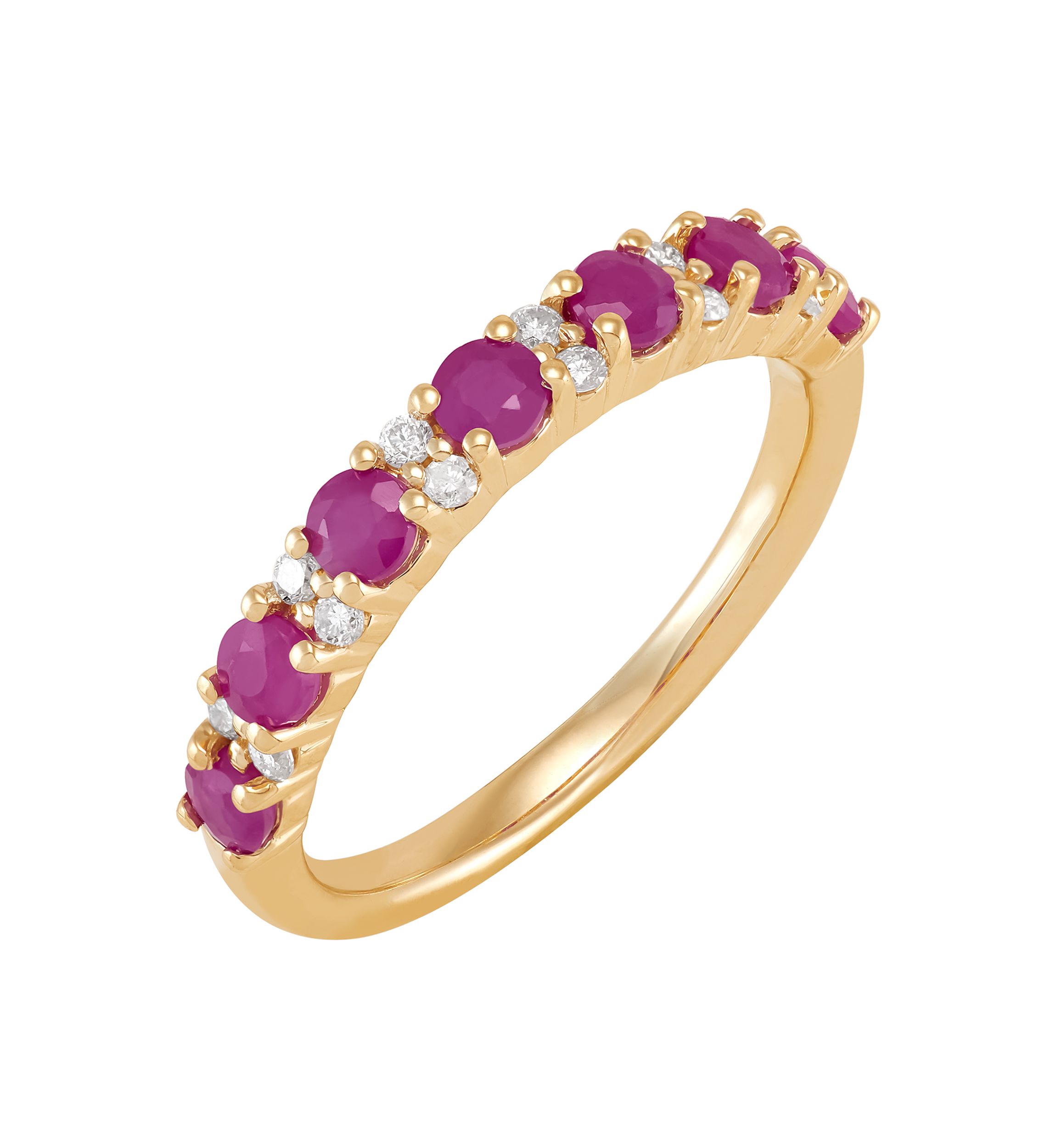 1/7 ct. t.w. Diamond and Ruby Ring in 10K Yellow Gold