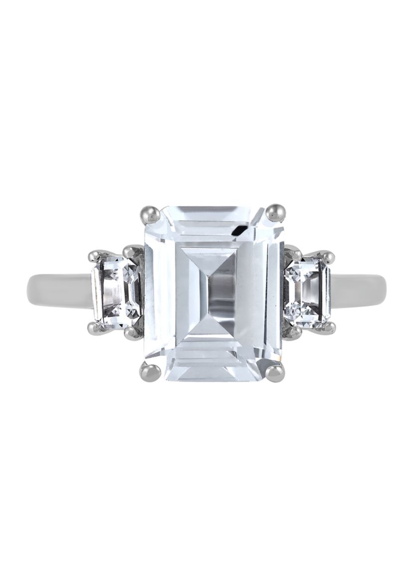 Lab Created Created White Sapphire Ring in Sterling Silver
