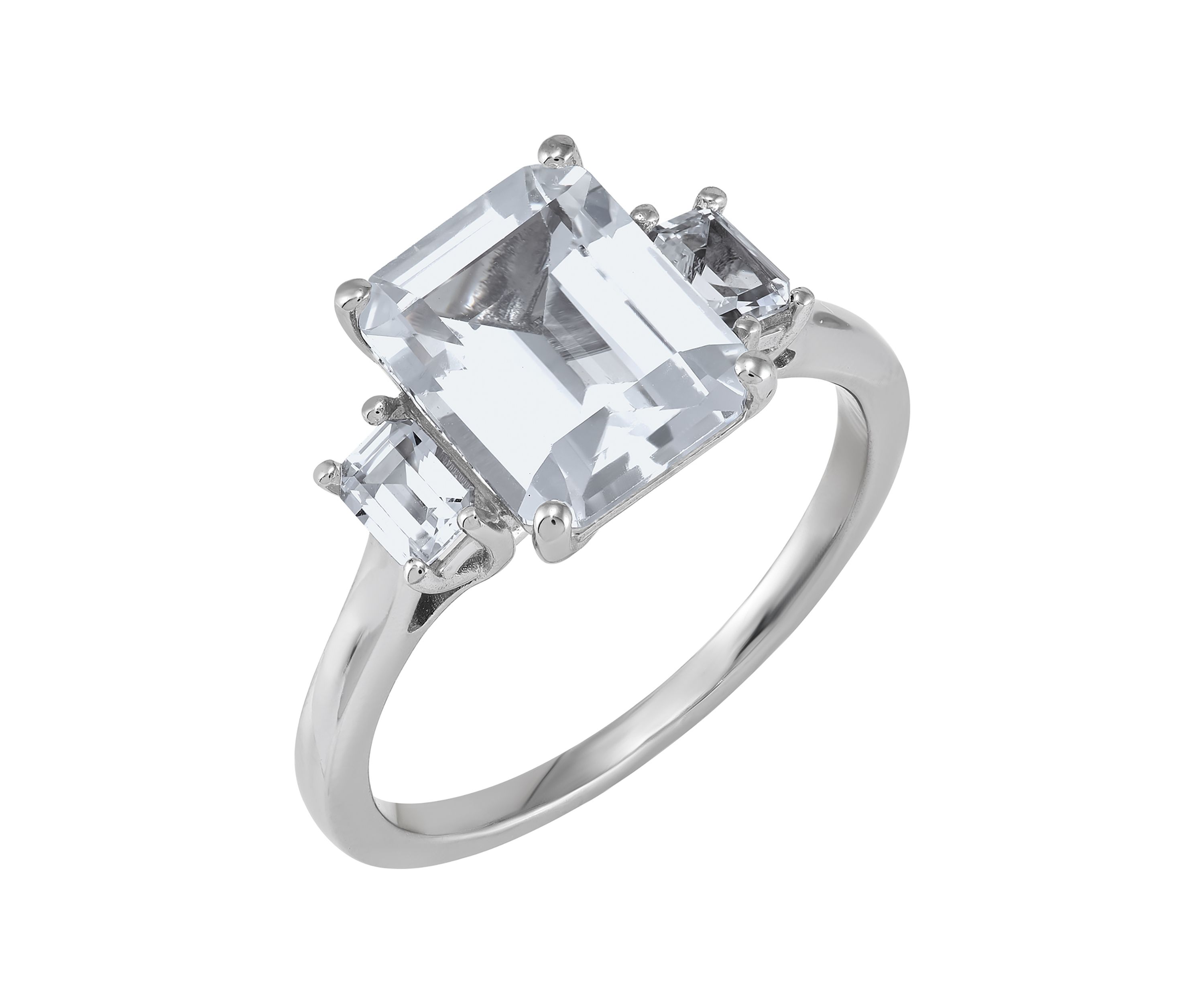 Lab Created Created White Sapphire Ring in Sterling Silver