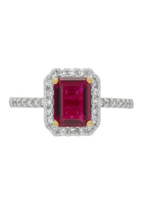 Belk & Co 1/3 ct. t.w. Lab Grown Diamond and Lab Grown Ruby Ring in 10K Yellow Gold
