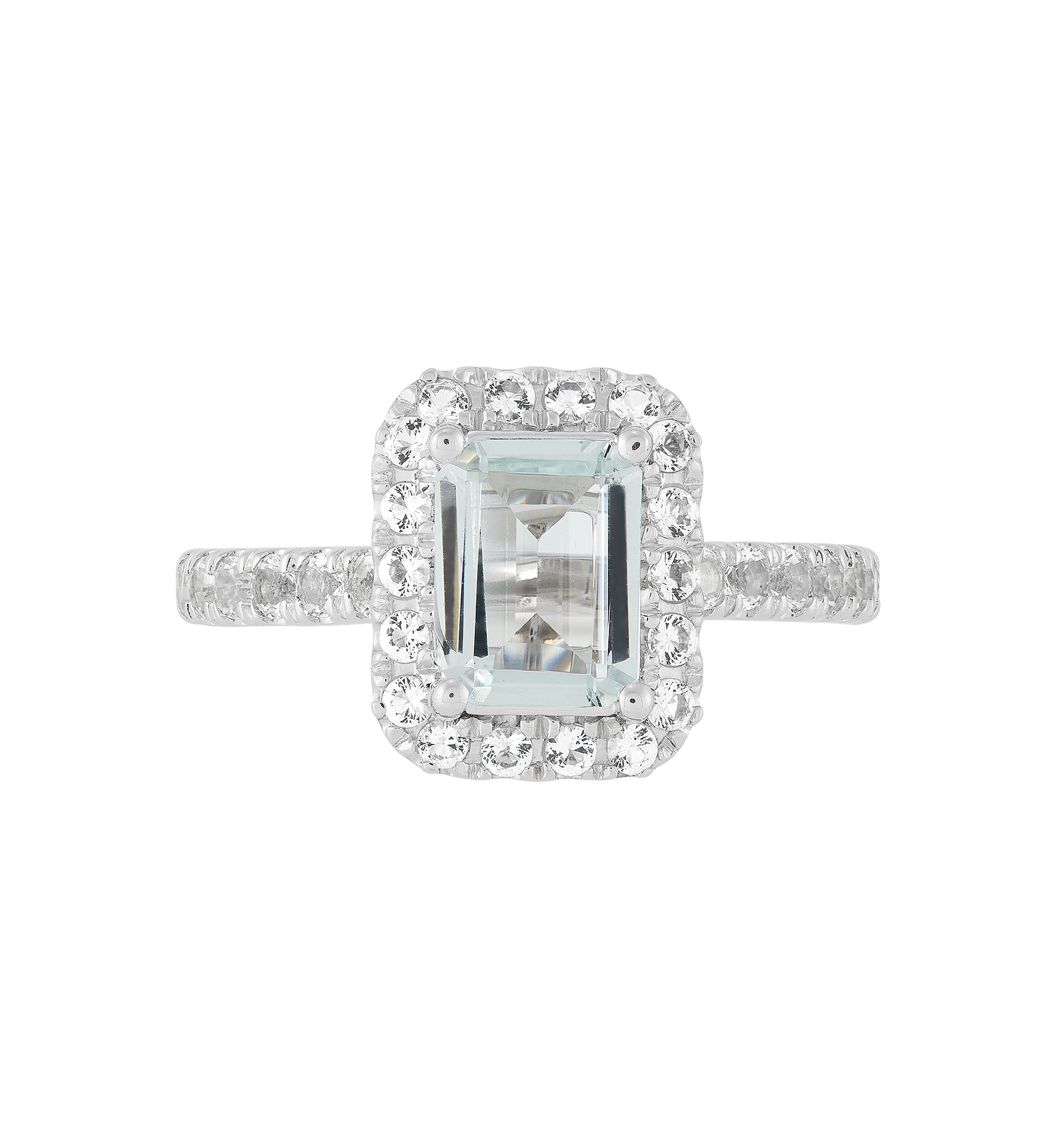 Lab Created Created White Sapphire Ring in Sterling Silver
