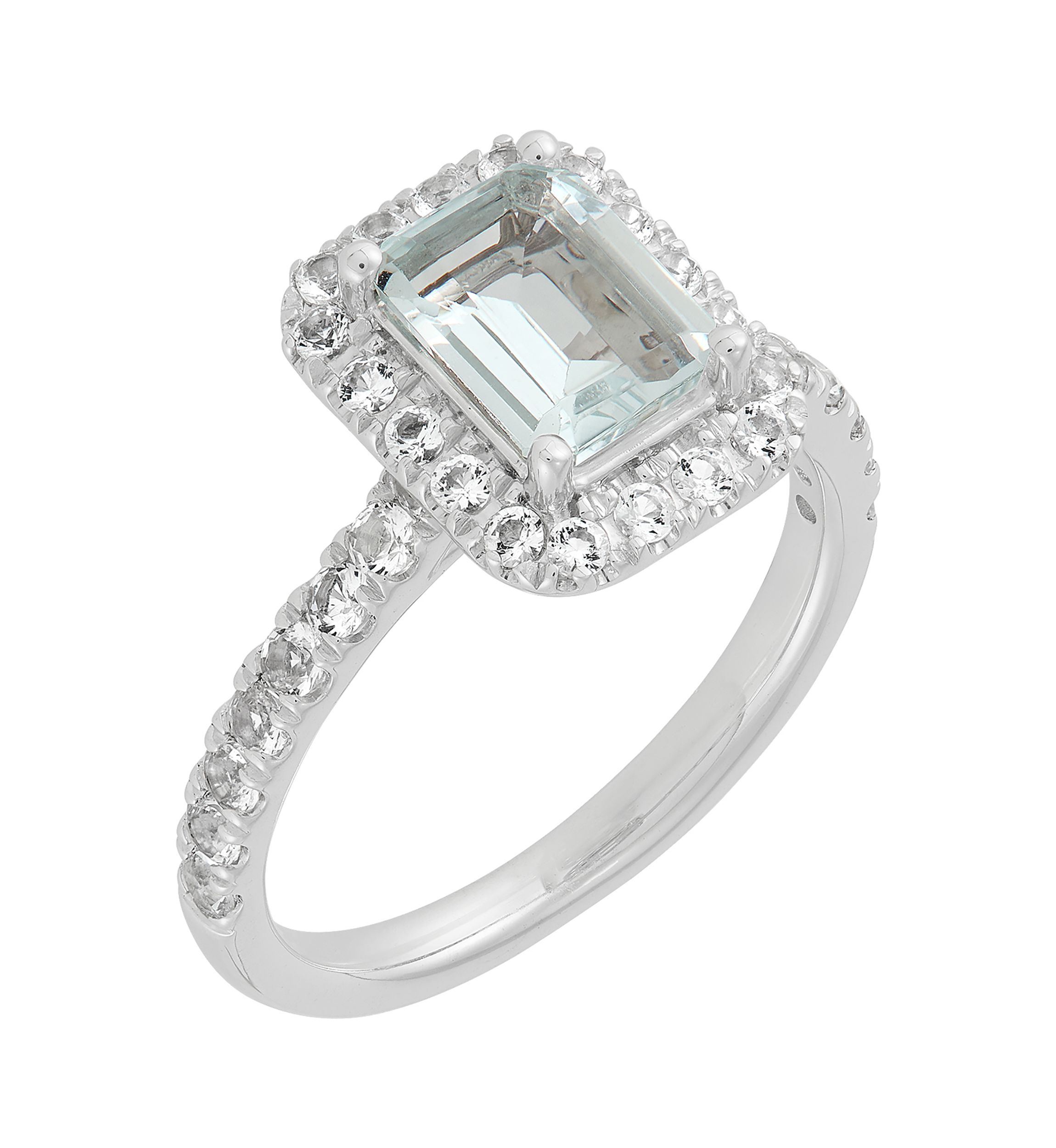 Lab Created Created White Sapphire Ring in Sterling Silver