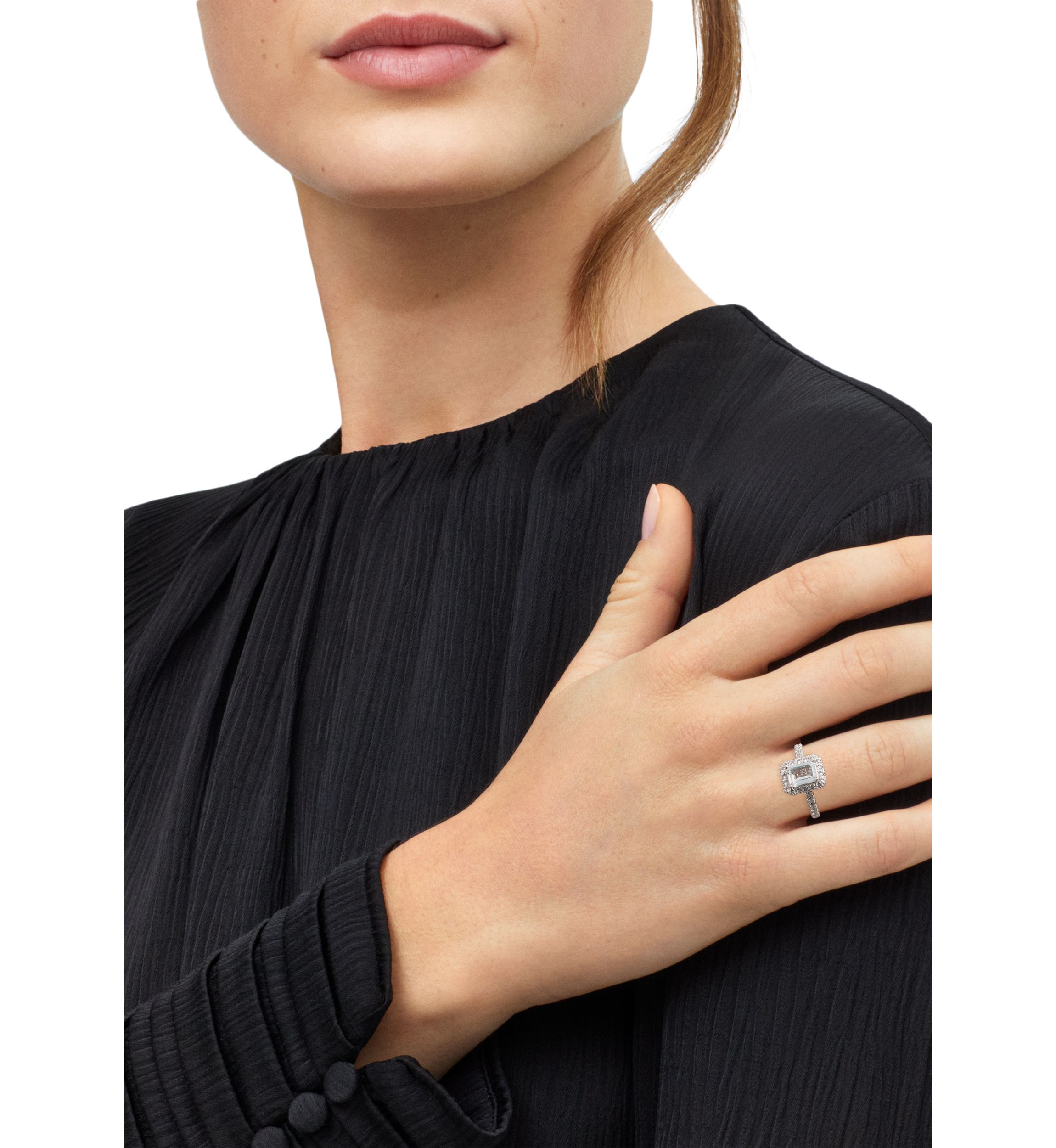 Lab Created Created White Sapphire Ring in Sterling Silver