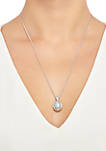 0.03 ct. t.w. Diamond and Opal Pendant Necklace in Sterling Silver/14k Yellow Gold
