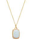  1.4 ct. t.w. Lab Created Opal and 1/8 ct. t.w. Diamond Necklace in 10K Yellow Gold