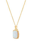  1.4 ct. t.w. Lab Created Opal and 1/8 ct. t.w. Diamond Necklace in 10K Yellow Gold