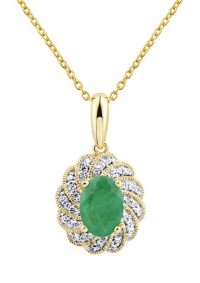 Belk & Co 1/10 Ct. T.w. Diamond And Ruby Pendant Necklace With 18"" Singpore Chain In 14K Yellow Gold