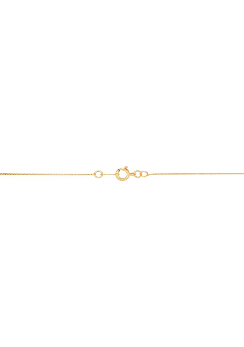 Lab Grown Blue Topaz and Lab Grown White Sapphire Pendant Necklace with 18" Box Chain in 10K Yellow Gold