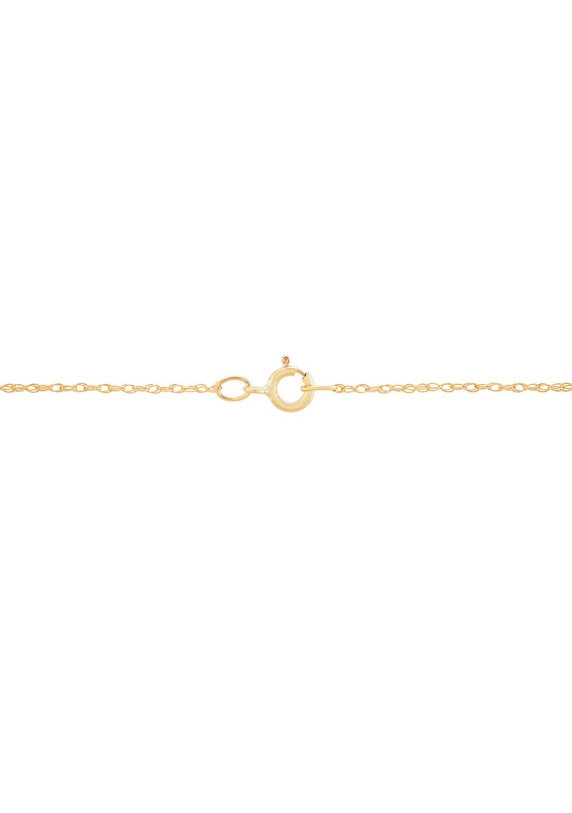 Natural Jade and Lab Created White Sapphire Cross Pendant Necklace with 18" Rope Chain in 10K Yellow Gold