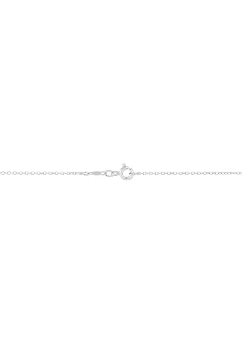 Lab Grown White Sapphire and Diamond Accent Heart Pendant with 18" Cable Chain in Sterling Silver