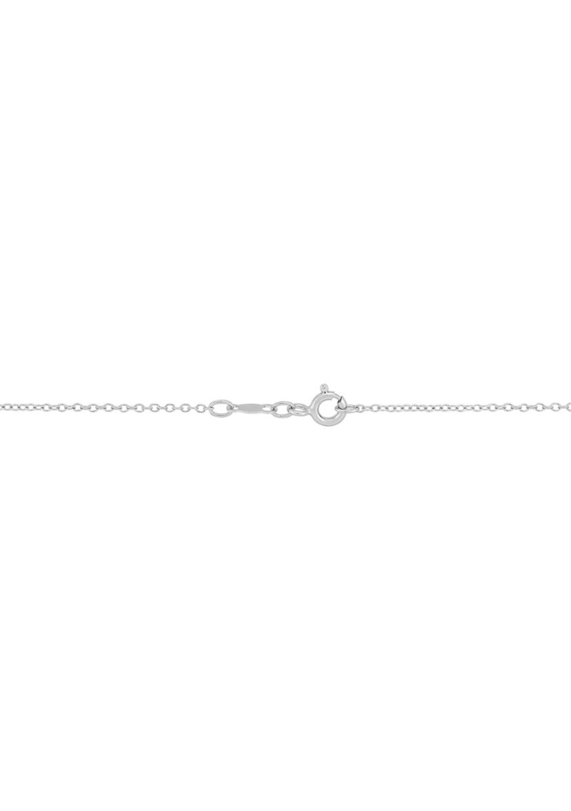 Aquamarine and Created White Sapphire Cross Pendant Necklace with 18" Box Chain in 10K White Gold