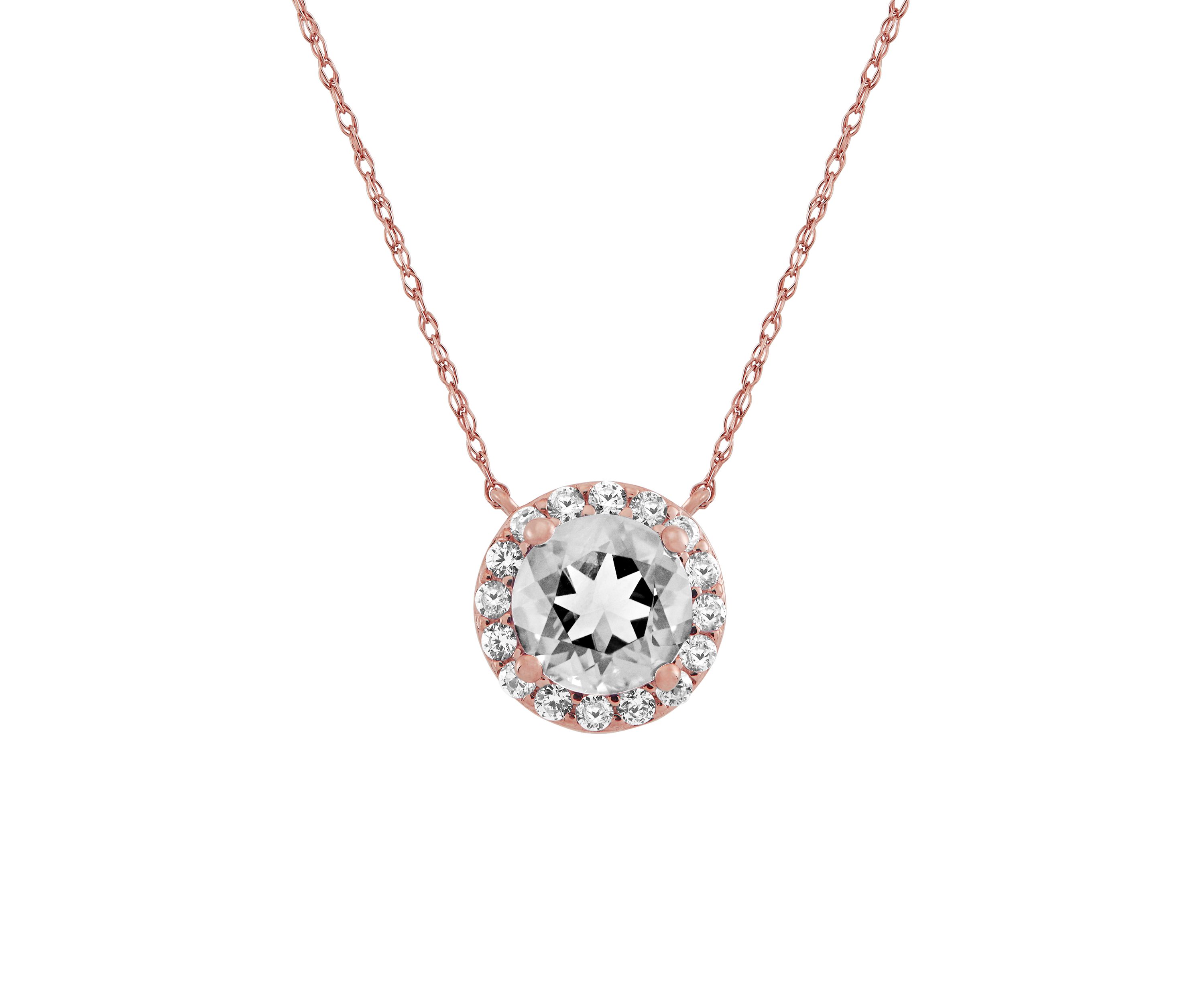 1.9 ct. t.w. Lab Created White Sapphire Circle Pendant Necklace in 10k Gold