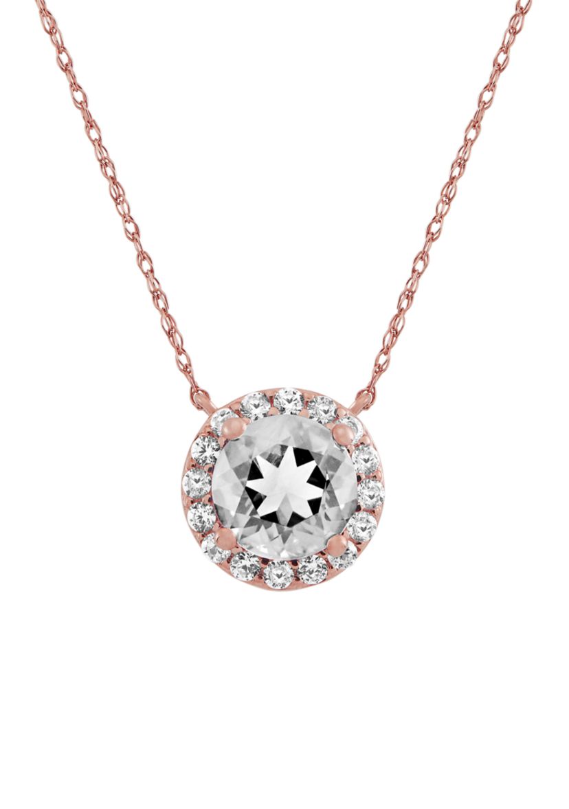 1.9 ct. t.w. Lab Created White Sapphire Circle Pendant Necklace in 10k Gold
