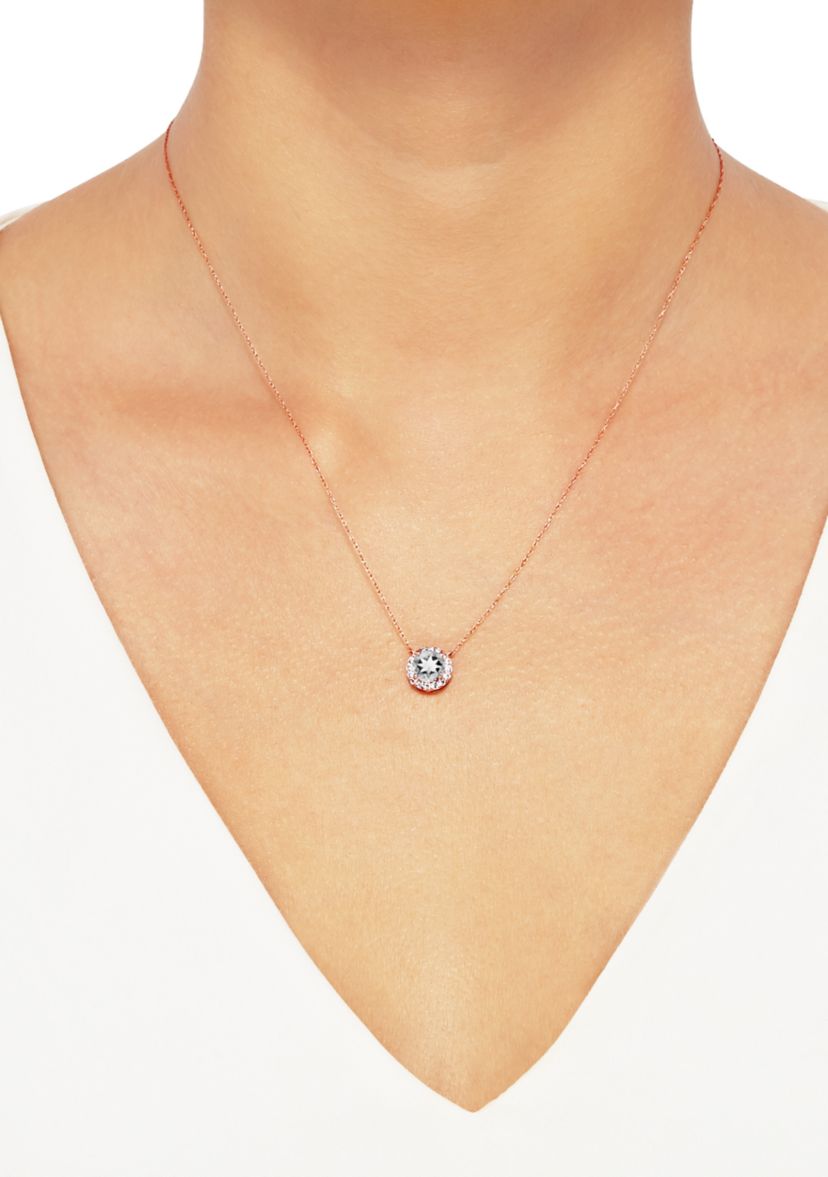 1.9 ct. t.w. Lab Created White Sapphire Circle Pendant Necklace in 10k Gold