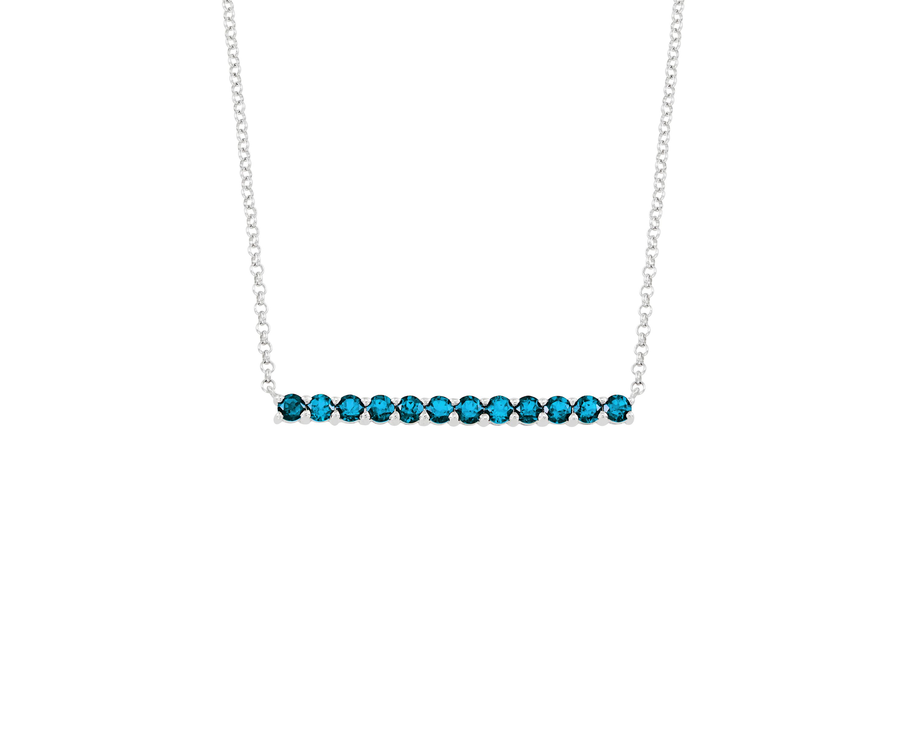 1.8 ct. t.w. Blue Topaz Bar Necklace in Sterling Silver
