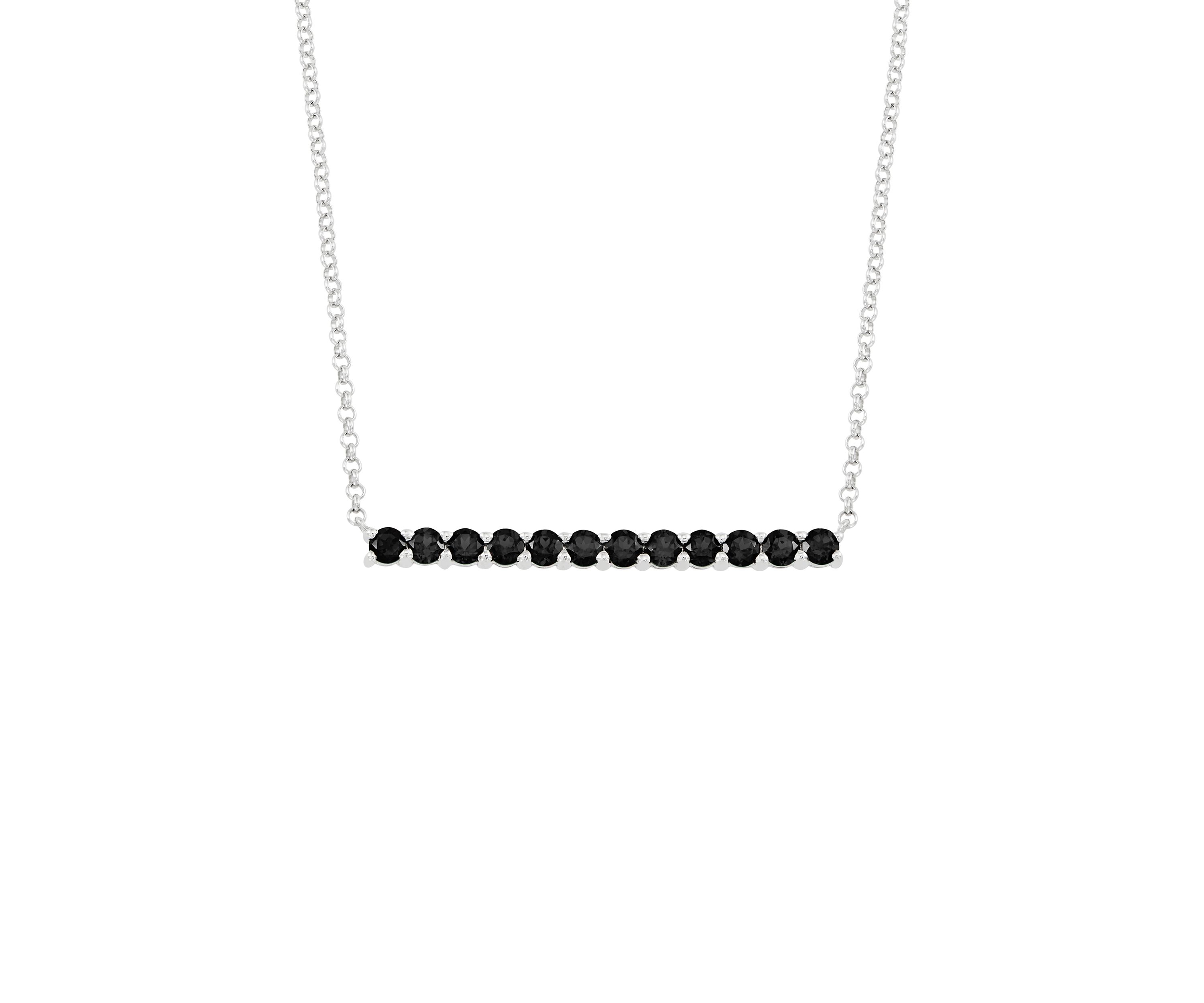1.44 ct. t.w. Onyx Bar Necklace in Sterling Silver