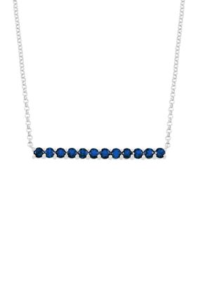 Belk & Co 1.68 ct. t.w. Created Sapphire Bar Necklace in Sterling Silver, 18.5 in