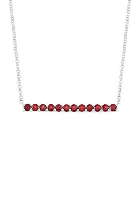 Belk & Co 1.8 Ct. T.w. Created Ruby Bar Necklace In Sterling Silver