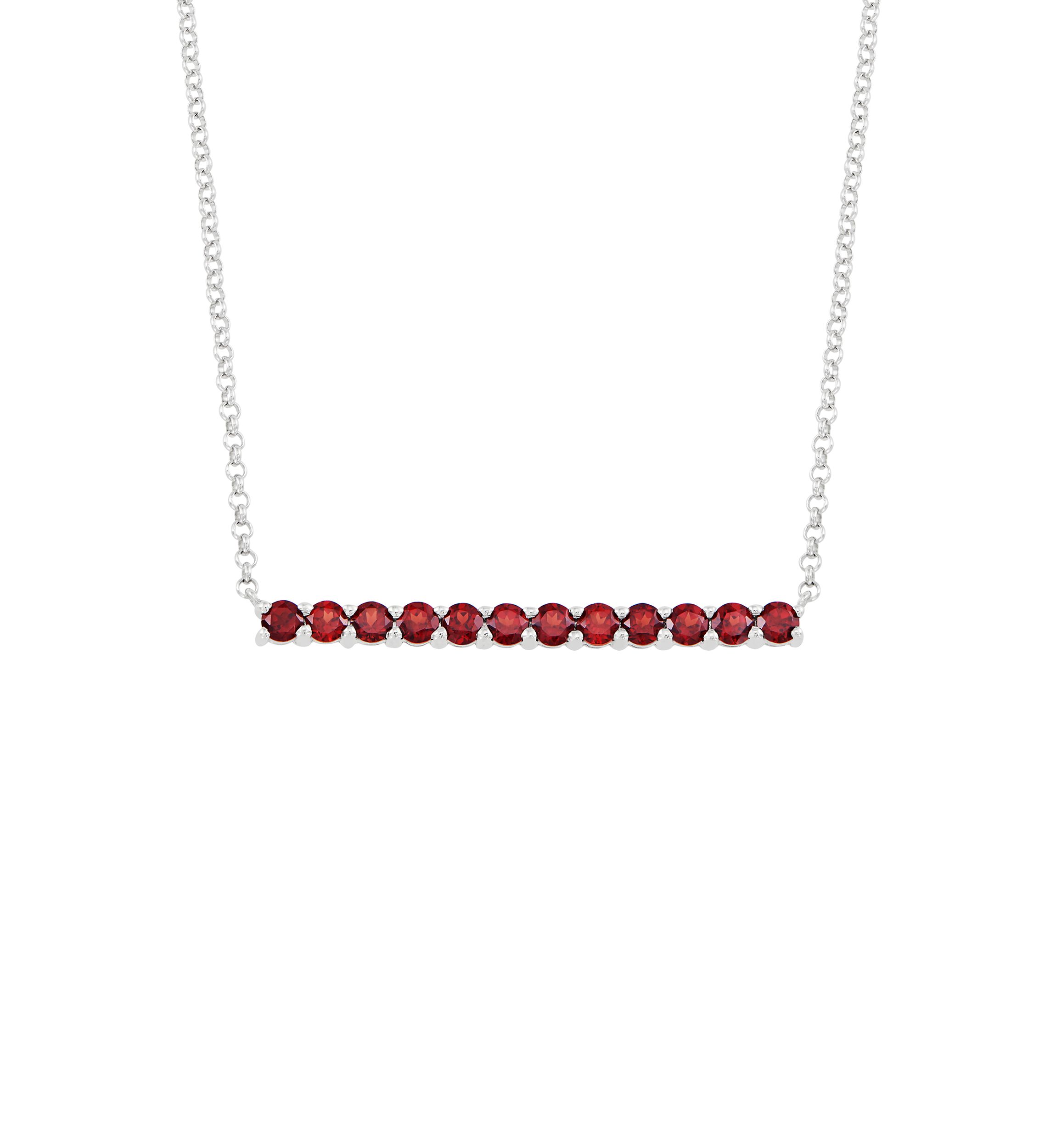 1.8 ct. t.w. Created Ruby Bar Necklace in Sterling Silver