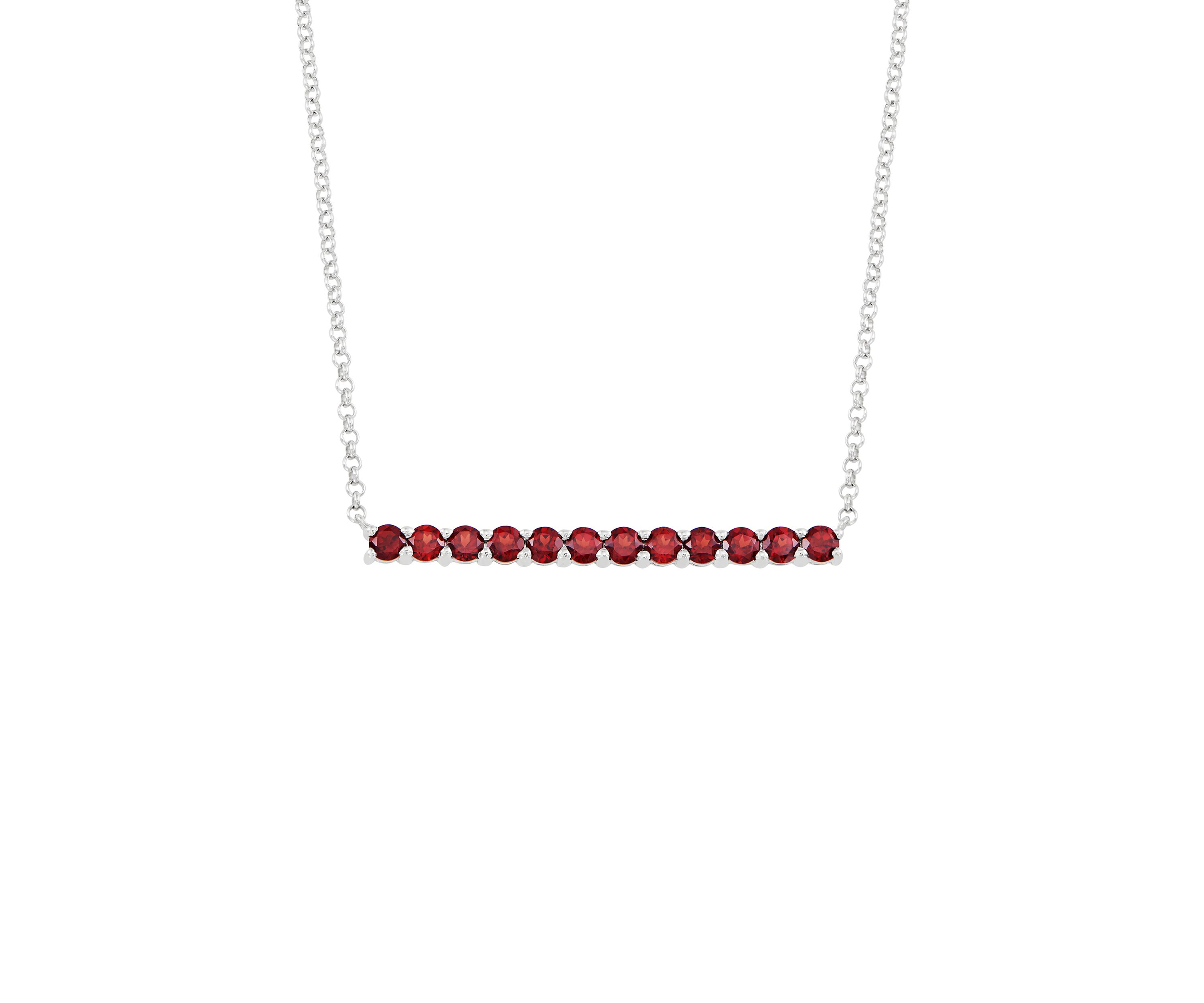 1.8 ct. t.w. Created Ruby Bar Necklace in Sterling Silver