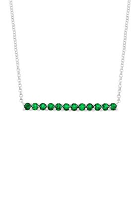 Belk & Co 1.32 ct. t.w. Created Emerald Bar Necklace in Sterling Silver, 18.5 in